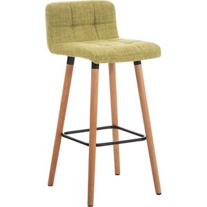 Luxe barkruk - Ergonomisch - Met rugleuning - Set van 1 - Barstoelen voor keuken of kantine - Polyester - Groen - Zithoogte 75cm