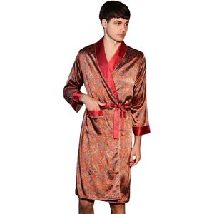 Bovista Satijnen Badjas Heren - Kimono - Kamerjas - Satijn - Ochtendjas - Pyjama - Maat XL