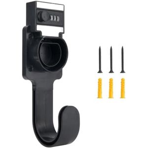 Selbro ® Type 2 Elektrische Autoladerhouder Met Haak en Combinatieslot, Wandmontage EV Kabelhouder voor IEC 51296-2 Stekkers, Laadkabelorganizer voor de Meeste Elektrische Voertuigen In de EU