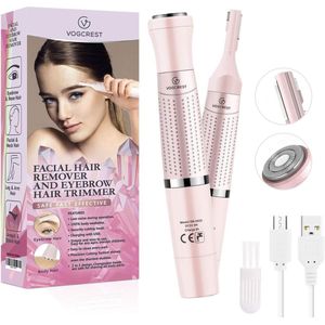 iFoulki Wenkbrauwtrimmer & gezichtshaarverwijdering voor vrouwen, 2-in-1 wenkbrauwscheermes en haarverwijderaar, oplaadbare pijnloze wenkbrauwlippen Body Face Razors voor vrouwen…