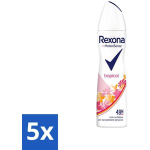 5 x Rexona - Deodorant Spray - Motion Sense - Tropical - Anti-Transpirant & Perspirant - 150ml - MotionSense - Frisheid - Zweet - Geur - Deodorant Spray