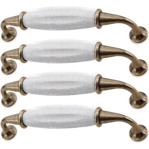 128 mm 4 stuks keramiek marmer vintage deurgrepen antieke boggrepen meubeldeur trekgrepen voor keukenkast - klassieke stijl - (B)