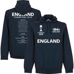 Engeland Cricket World Cup Winners Road to Victory Hoodie - Navy - L