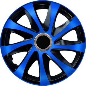 NRM DRIFT Extra - wieldoppen 16"" - Set van 4 stuks - Blauw / Zwart