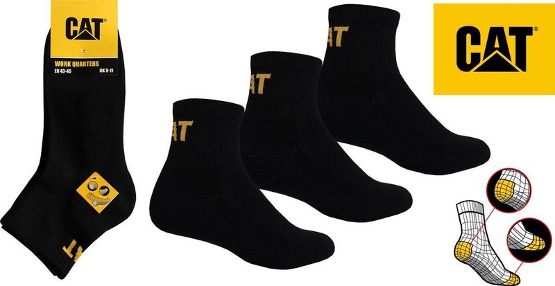 Quarter werksokken 3 paar – Black – 39-42