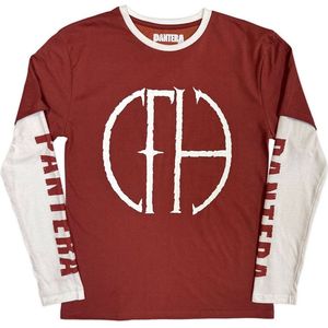 Pantera - Frayed Logo Longsleeve shirt - S - Rood/Wit