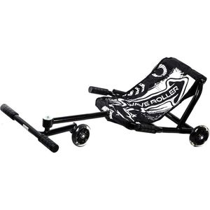 Zwarte -Waveroller- Skelter- Wave roller-roller-ligfiets-kart- skelter-buitenspeelgoed- ligfiets voor kinderen van Ca 3-14 jaar.