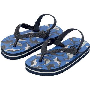 XQ Footwear - Teen - Slippers - Haai - Enkelbandje - Blauw - Pupil - Maat 19/20