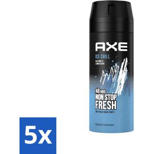 Axe - Deodorant Bodyspray - 48hrs Fresh - Ice Chill - Iced Mint & Lemon - 150 ml - Bulkverpakking - 5 stuks