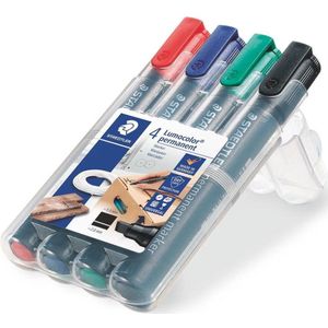 STAEDTLER Lumocolor permanent marker beitelpunt - box 4 st