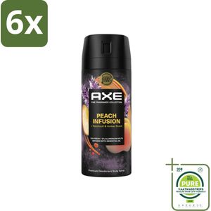 Axe – Deodorant – Peach Infusion – 150 ml - Voordeelverpakking - 6 stuks - Axe deodorant - Bodyspray