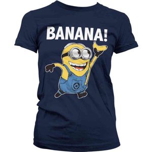 Minions Dames Tshirt -M- Banana! Blauw
