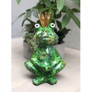 Pomme Pidou spaarpot frog kikker met bloemen 26 cm