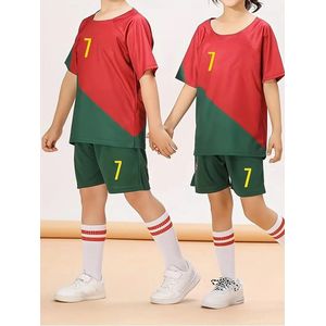Jongens 7 /8 jaar Voetbalshirt + broekje + sokken Voor Kinderen, T-shirt & Sokken & Shorts Set, Kleur Clash Voetbalshirts, Jongens Sportshirts