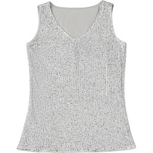 Livano Topje Dames - Kleding - Shirt - Blouse - Kort - Volwassen - Zilver - Maat L