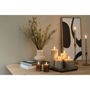 Lifa Living Led kaars set/9 - Lichtgrijs - led kaarsen met bewegende vlam - op batterijen