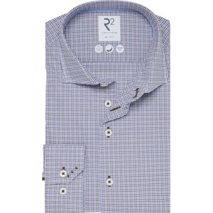 R2 - Overhemd Classic Ruiten - Blauw - Heren - Formeel