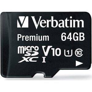 64 GB microSD geheugenkaart met Adapter - Klasse 10, Leessnelheid tot 90 MB/s