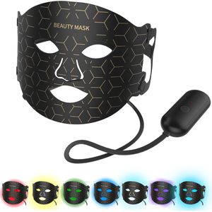 AVOID® LED Gezichtsmasker met Infraroodtherapie – Collageen Lichttherapie Masker tegen Acne, Rimpels & Huidveroudering – Draadloos & Oplaadbaar – 7 Kleurinstellingen