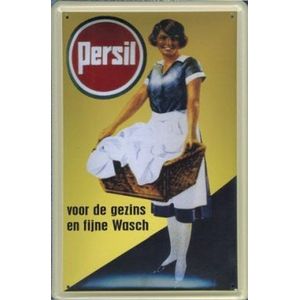Persil reclame Voor de gezins en fijne Wasch reclamebord 10x15 cm