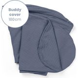 Doomoo Buddy Cover - Hoes voor Voedingskussen Buddy - Biologisch Katoen - 180 cm - Tetra Jersey Blue