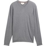 TOM TAILOR - Trui - Grijs Gemêleerd - Knitwear - V-hals