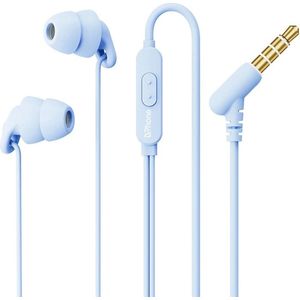 DrPhone SilencePro - Comfortabele 3.5mm Jack - In-Ear Oordoppen met Passieve Ruisonderdrukking en Kristalhelder Geluid - Blauw