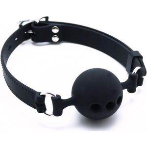 Rimba - Ball Gag - Silicone Mondknevel Met Metalen Gesp - BDSM Mouthgag Met Verstelbare Band En Ademgaten