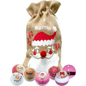Bomb Cosmetics - Ho Ho Ho Santa Hessian Gift Sack - Bathblasters - Kerst - Bruisballen