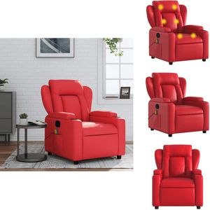 vidaXL Massagestoel - Massagestoelen - Fauteuil - Relaxfauteuil - Massagestoel verstelbaar kunstleer rood