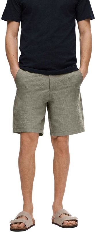Selected Homme Heren Short SLHREGULAR-KARL SEERSUCKER SHORTS regular/straight Groen M Volwassenen