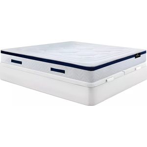 Vente-unique Bedset 180 x 200 cm - Witte bedbodem met opbergruimte + hybride matras met pocketveren - MARQUIS van YSMÉE