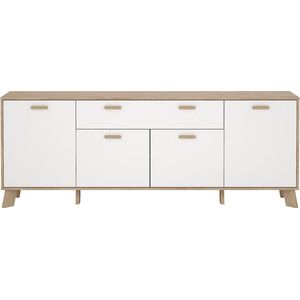 Ikast dressoir 4 deuren, 1 lade eiken decor, wit.