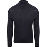 Suitable Coltrui Rib Merino Donkerblauw (navy) - Maat S - Heren - Pullover
