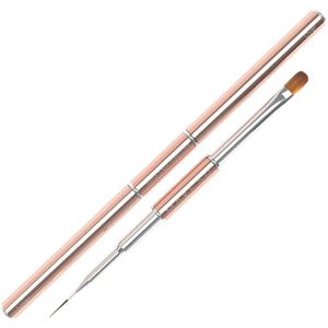 Dubbele penseel voor builder gel - Penseel voor hardgel - Penseel voor gel nagel - Penseel voor gellak