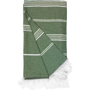 The One Towelling Hamamdoek - Recyclede handdoek - Hoge vochtopname - 60% Katoen & 40% Polyester - 100 x 180 cm - Olijfgroen