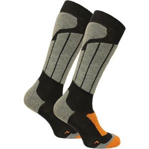 Norfolk Skisokken - Merino wol Climayarn - Schokabsorptie Zonedemping - Zacht, Warm en Droog - Maat 35-38 - Zwart - Aspen