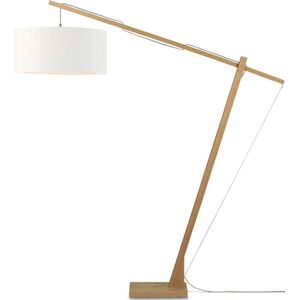 GOOD&MOJO Vloerlamp Montblanc - Bamboe/Wit - 175x60x207cm - Scandinavisch,Bohemian - Staande lampen voor Woonkamer - Slaapkamer