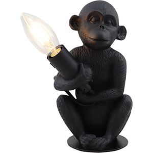 Olucia Monkey - Moderne Tafellamp - Kunststof - Zwart