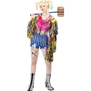 FUNIDELIA Harley Quinn kostuum met kwastjes - Birds of Prey - Maat: S