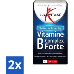 2 x Lucovitaal - Vitaminen - Vitamine B Complex Forte - 60 Tabletten - Vitamine B Complex - Energieboost - Zenuwstelsel - Mentale Prestaties - Immuunsysteem