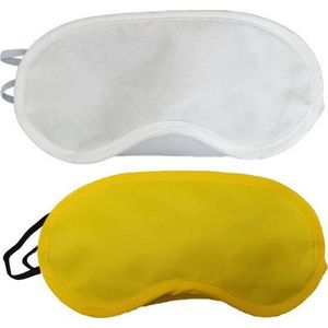 Slaapmaskers Geel & Wit - 2 Stuks - Thuis - Slaapmasker - Onderweg - Vliegtuig - Festival - Slaapcomfort - oDaani