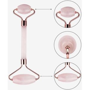 Rose Quartz Jade Roller Gezichtsmassage Roller - Roze - Inclusief Doosje