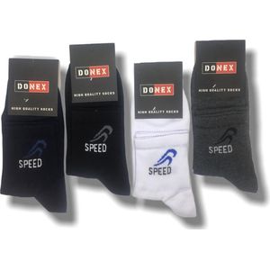 6 Paar Quarter sneakersokken - Katoen - Speed - Maat 39-42