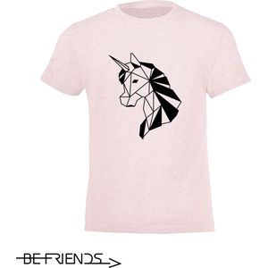 Be Friends T-Shirt - Eenhoorn - Kinderen - Roos - Maat 2 jaar