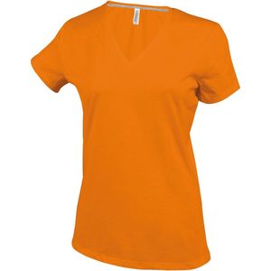 Kariban Dames/dames Feminine Fit Korte Mouwen V Hals T-Shirt (Oranje)
