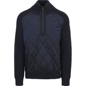 BOSS - Kometto Half Zip Trui Wolmix Navy - Heren - Maat M - Regular-fit