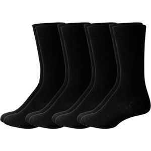 green-goose® Heren Sokken Bamboe - Maat 43-46 - 4 Paar - Zwart - 95% Bamboe - Zacht, Ademend, Hypoallergeen en Duurzaaam!