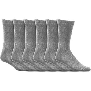 Warme sokken | Verwarmende badstofzool | Merk: Socks4Fun | Maat: 39 t/m 50 | Kleur: Grijs | 6 Paar