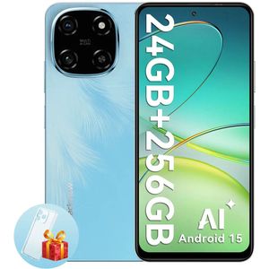 Blackview COLOR 6 Smartphone - 24GB RAM - 256GB ROM - 6.67 Inch - 5000mAh - Dual 4G LTE - Android 15 - GPS - Blauw